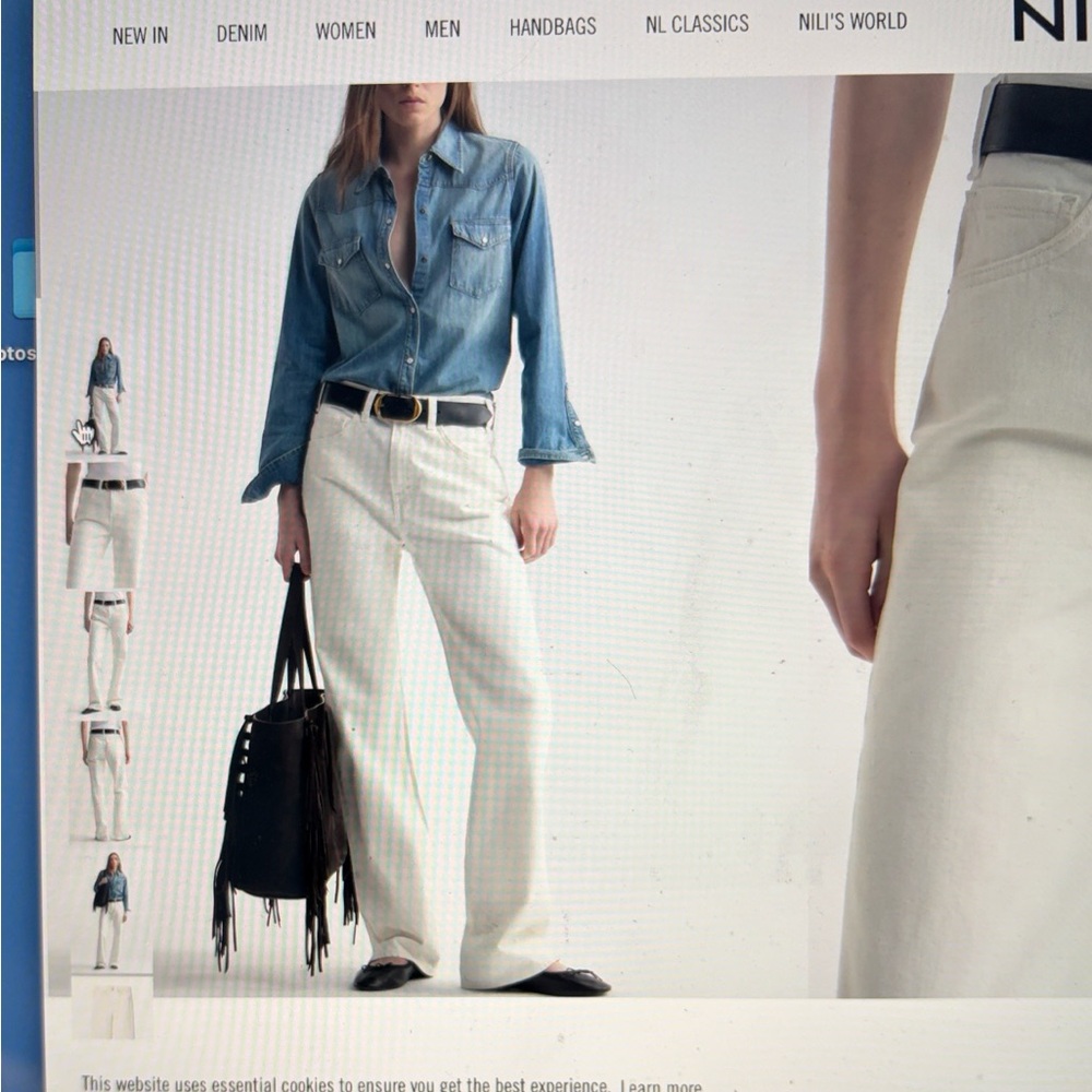 NWT Nili Lotan Off-White Mitchell Jeans. Size 24. Will include a designer box.